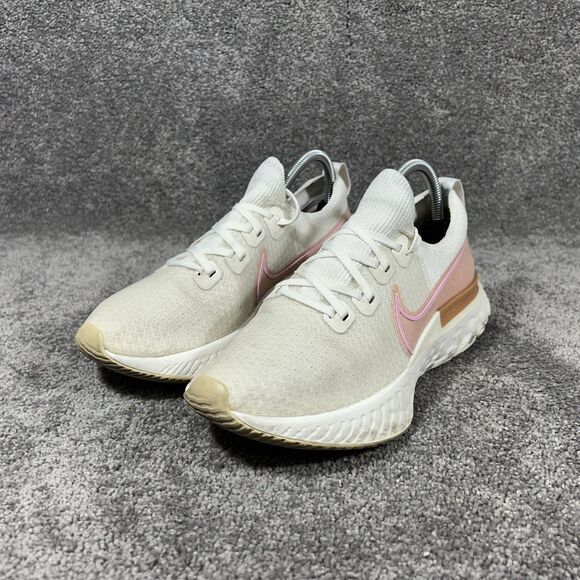 Nike React Infinity FlyKnit CD4372-103 Woman's Size 9.5 White Running Shoes Used - Picture 6 of 13